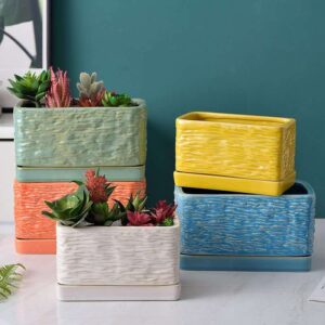 5 piece rectangular planter set